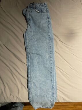 Nasty Gal Light Blue Straight Leg Jeans